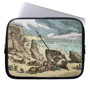 Clearing a Wreck on the North Coast of Cornwall, f Laptop Sleeve