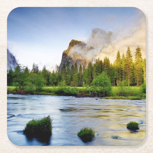 Clearing Storm Square Paper Coaster (Front)