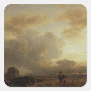 Clearing Thunderstorm in the Countryside, 1857 Square Sticker