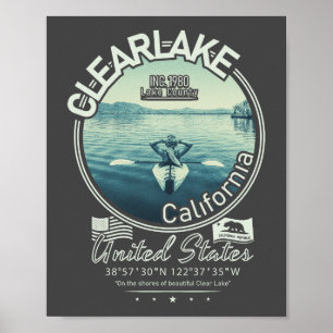 CLEARLAKE CALIFORNIA - MOUNT KONOCTI POSTER