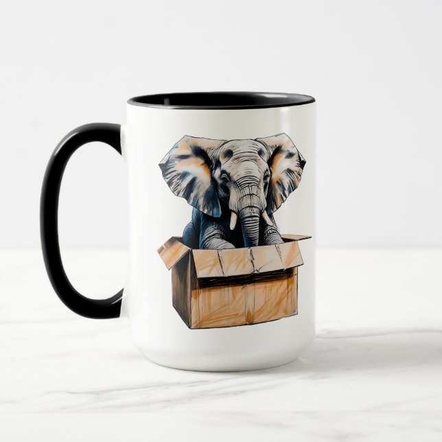 Clearly Not Made for Minimalism – Funny Elephant Mug (Left)