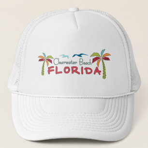 Clearwater Beach Florida artsy palms Trucker Hat