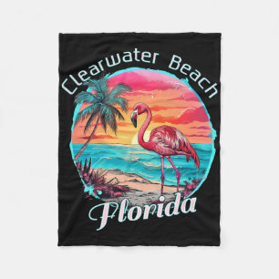 Clearwater Beach Florida Beach Flamingo Tropical S Fleece Blanket