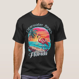 Clearwater Beach Florida Beach Flamingo Tropical S T-Shirt