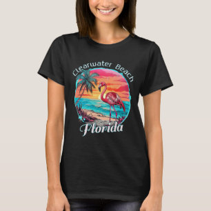 Clearwater Beach Florida Beach Flamingo Tropical S T-Shirt