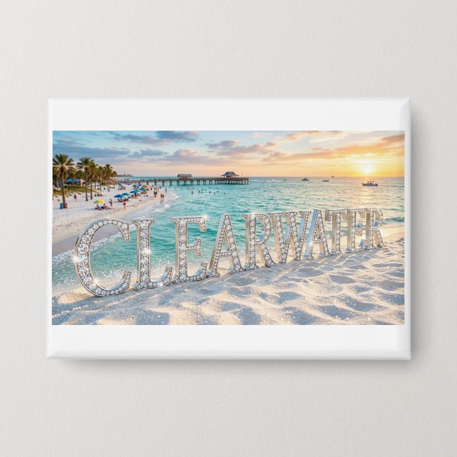 Clearwater Beach Florida Button (Front)