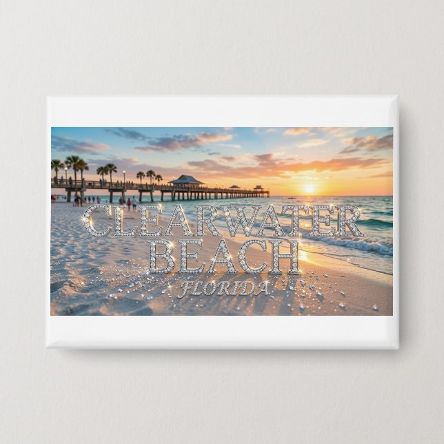 Clearwater Beach Florida Button (Front)