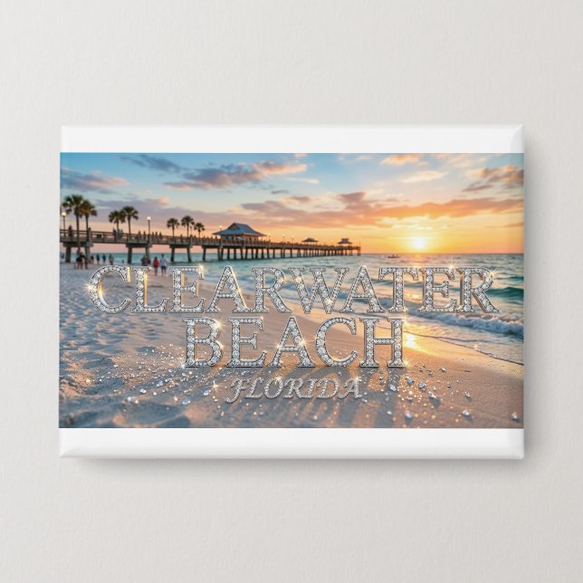 Clearwater Beach Florida Button (Front)