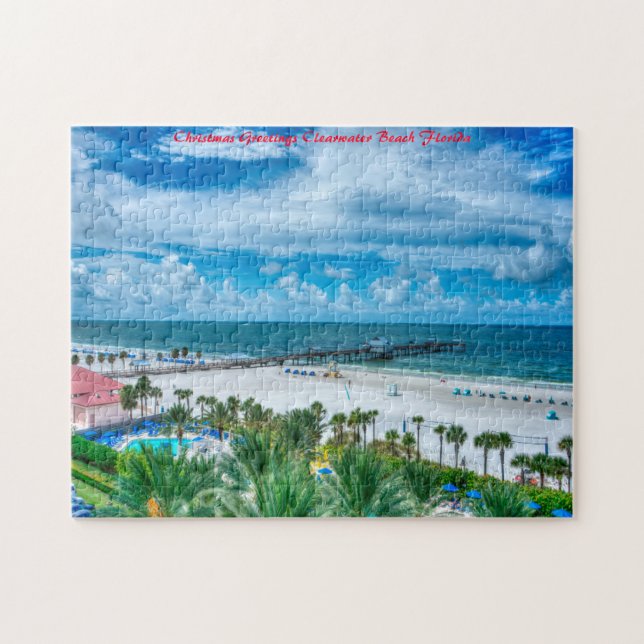 Clearwater Beach Florida. Christmas Greetings Jigsaw Puzzle (Horizontal)