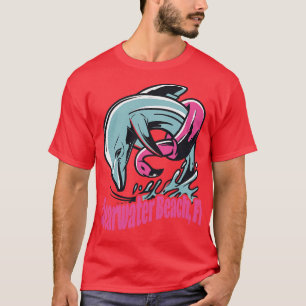 Clearwater Beach Florida Dolphin Flamingo Floaty T-Shirt