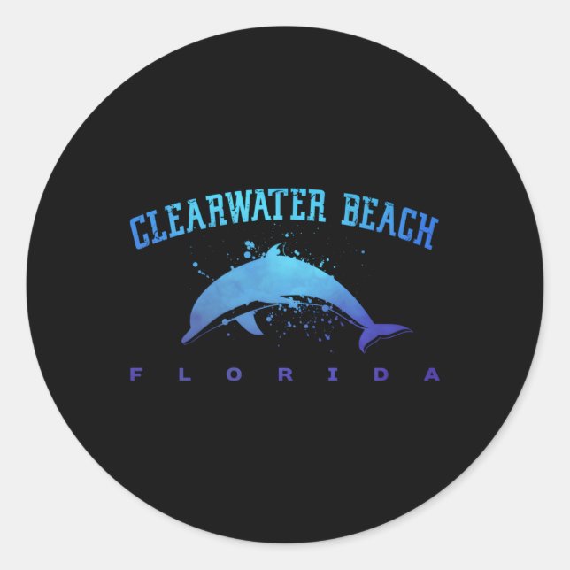 Clearwater Beach Florida Dolphin Scuba Diving Snor Classic Round Sticker (Front)