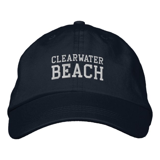 Clearwater Beach Florida Embroidered Baseball Hat (Front)