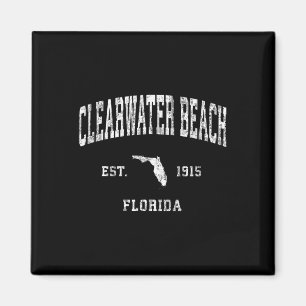 Clearwater Beach Florida Fl Vintage Athletic Sport Magnet