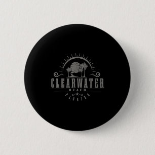 Clearwater Beach Florida Fl Vintage Sunset Surf Va 6 Cm Round Badge