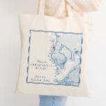 Clearwater Beach Florida Map Wedding Welcome Tote Bag<br><div class="desc">Quick and easy ordering! These Clearwater Beach, Florida map tote bags are perfect to welcome your destination wedding guests with welcome bag goodies, or customise them for your wedding party. The heart is over Clearwater Beach, but you can move the heart by clicking "Edit Using design tool" under "Personalise". These...</div>