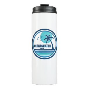 Clearwater Beach Florida Palm Tree Birds Thermal Tumbler