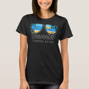 Clearwater Beach Florida Palm Tree Sunglasses Souv T-Shirt