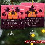 Clearwater Beach Florida Retro Sunset Palm Tree Ceramic Ornament<br><div class="desc">Clearwater beach Florida Sand Tropical Palm Trees Souvenirs. Clearwater beach Florida - Retro Tropical Palm Tree 60s Souvenirs Vintage design makes a great Christmas or Birthday gift for fans of Florida keys beach. The retro summer vibe design is a perfect gift for travel lovers and tropical destination fans. - "...</div>