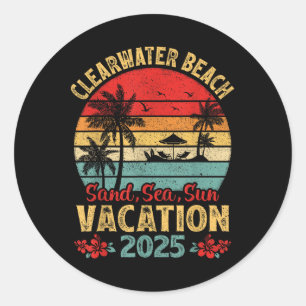 Clearwater Beach Florida Sand Sea Sun Vacation 202 Classic Round Sticker
