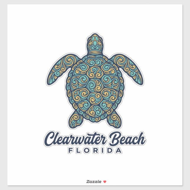 Clearwater Beach Florida Sea Turtle Vector Design_ (Sheet)