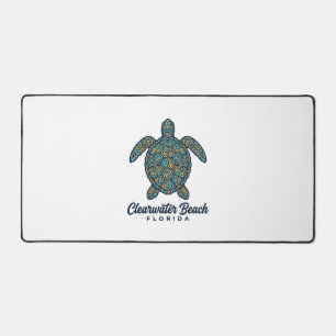 Clearwater Beach Florida Sea Turtle Vector Design_ Desk Mat