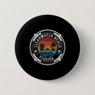 Clearwater Beach Florida Summer Vacation Vintage S 6 Cm Round Badge