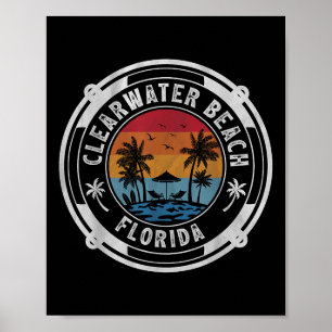 Clearwater Beach Florida Summer Vacation Vintage S Poster