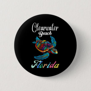 Clearwater Beach Florida Tie Dye Sea Turtle Family 6 Cm Round Badge