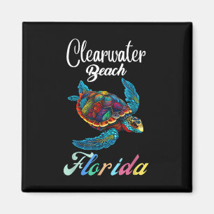Clearwater Beach Florida Tie Dye Sea Turtle Family Magnet