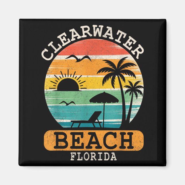 Clearwater Beach Florida Tropical Sunset Summer Magnet (Front)