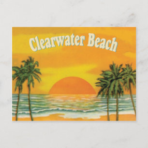 Clearwater Beach, Florida vintage sunset Postcard