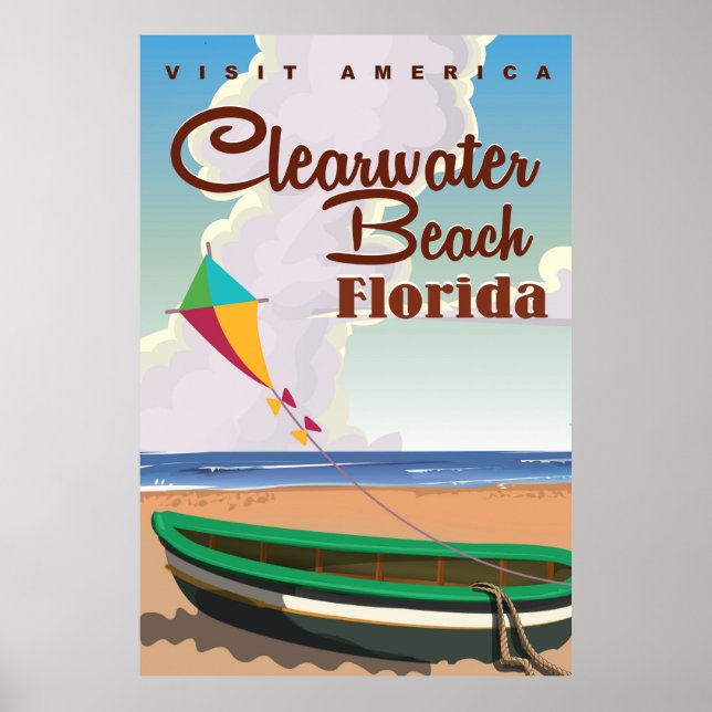 Clearwater Beach, Florida vintage travel poster (Front)