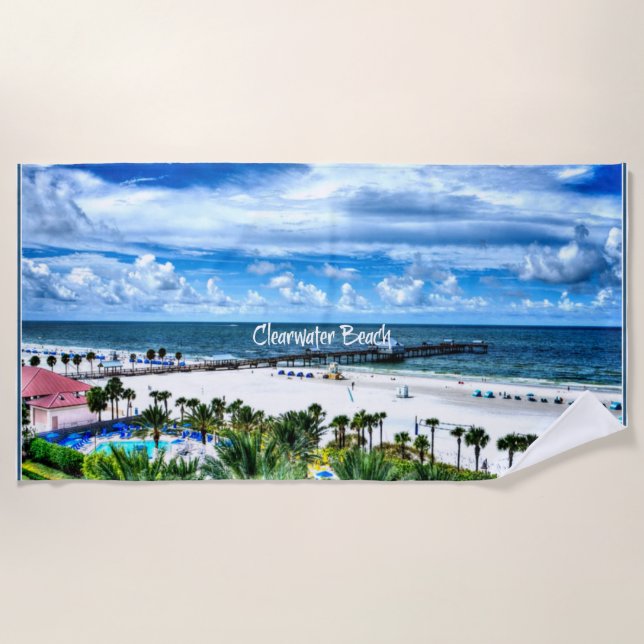 Clearwater Beach, labelled, Beach Towel (Front)