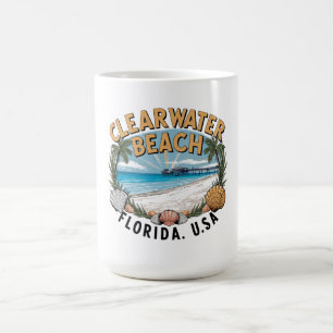 Clearwater Beach Retro Vignette Coffee Mug