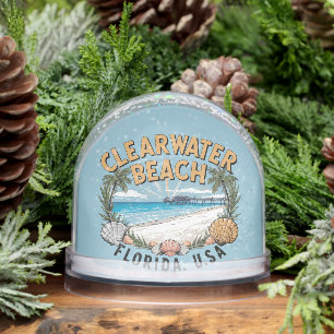 Clearwater Beach Retro Vignette Snowglobe