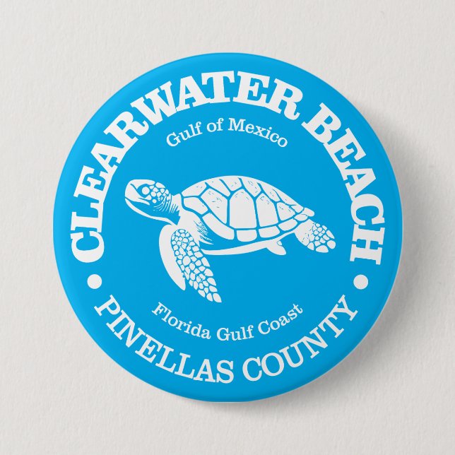 Clearwater Beach (sea turtle) 7.5 Cm Round Badge (Front)