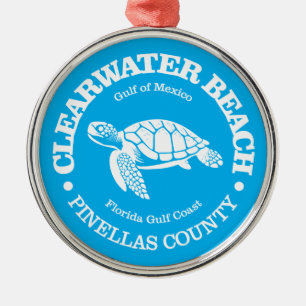 Clearwater Beach (sea turtle) Metal Ornament