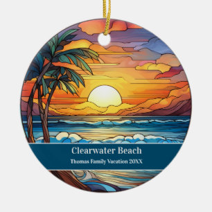 Clearwater Beach Vacation Christmas Ceramic Ornament