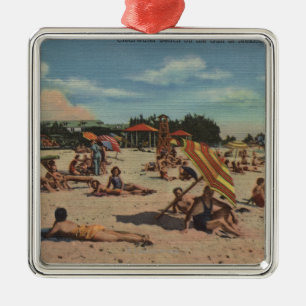 Clearwater, FL - Sunbathers on Clearwater Beach Metal Ornament