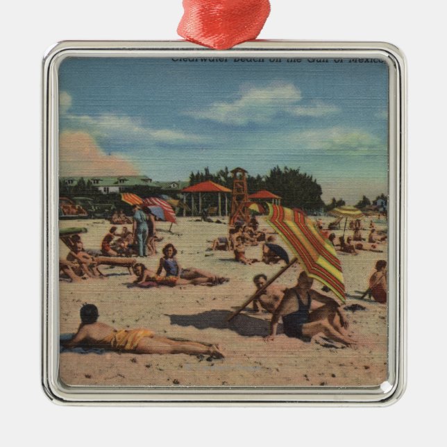 Clearwater, FL - Sunbathers on Clearwater Beach Metal Ornament (Front)