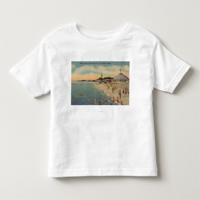 Clearwater, FL - Swimmers & Sunbathers on Beach Toddler T-Shirt (Front)