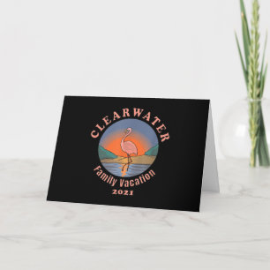 Clearwater Flamingo Vacation 2021 Funny Flamingo Card