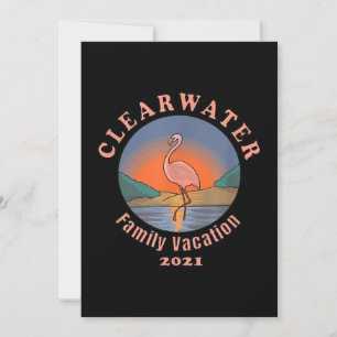Clearwater Flamingo Vacation 2021 Funny Flamingo Holiday Card