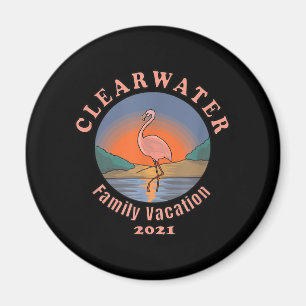 Clearwater Flamingo Vacation 2021 Funny Flamingo Magnet