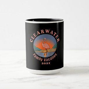 Clearwater Flamingo Vacation 2021   Funny Flamingo Mug
