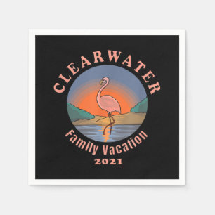 Clearwater Flamingo Vacation 2021 Funny Flamingo Napkin