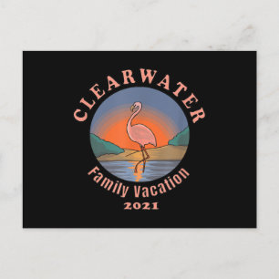 Clearwater Flamingo Vacation 2021 Funny Flamingo Postcard