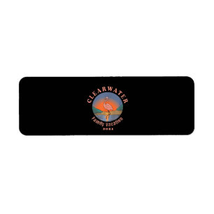 Clearwater Flamingo Vacation 2021   Funny Flamingo Return Address Label
