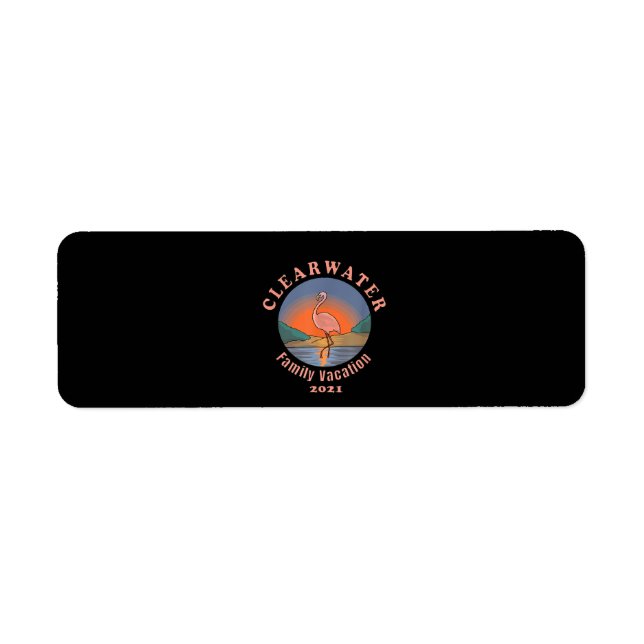 Clearwater Flamingo Vacation 2021 | Funny Flamingo Return Address Label (Front)