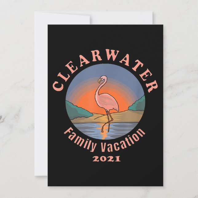 Clearwater Flamingo Vacation 2021 | Funny Flamingo Save The Date (Front)
